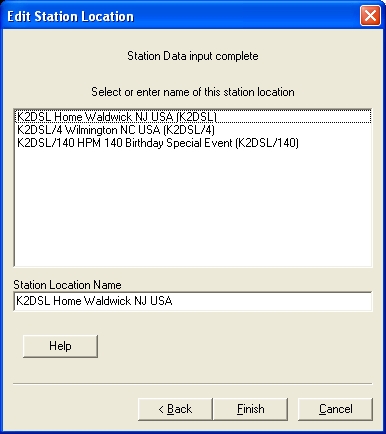 Edit Station Location Finished